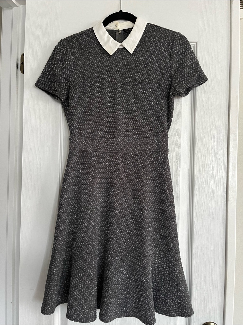 BCBGMaxAzria Gray Dress with White Collar
